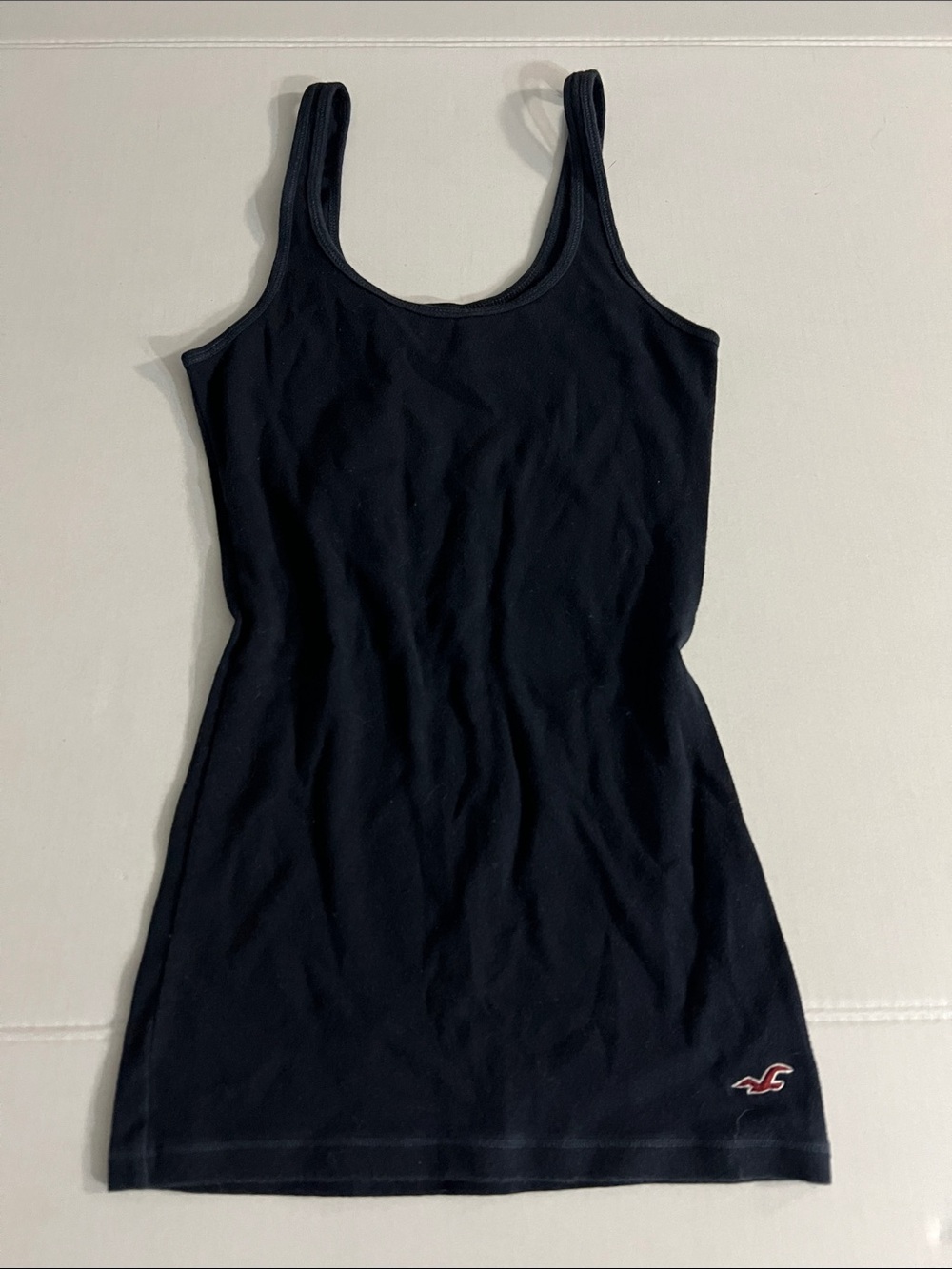 Y2K VINTAGE HOLLISTER NAVY BLUE COQUETTE GIRL BELLA SWAN TANK SIZE MEDIUM